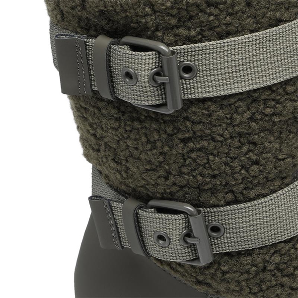 Waterproof Fur Lining Mid Calf Snow Boots - OLIVE GREEN - 3